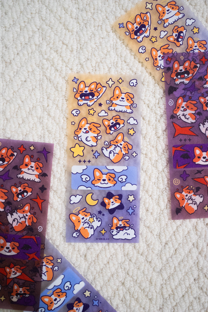 Good Angel Crebie Clear Glitter Sticker Sheet