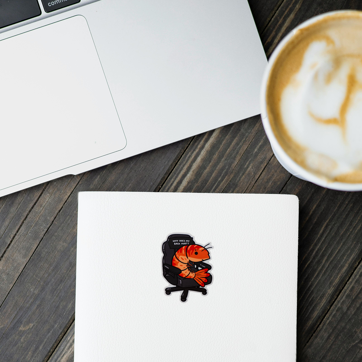 Bad Posture Shrimp Sticker