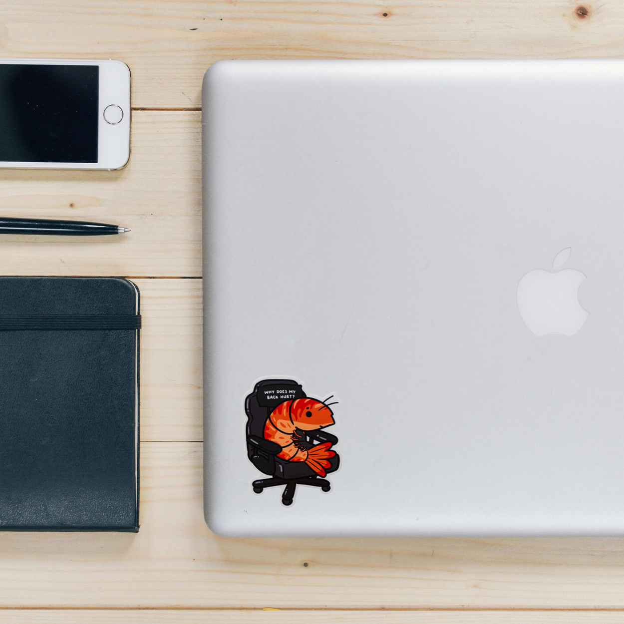 Bad Posture Shrimp Sticker