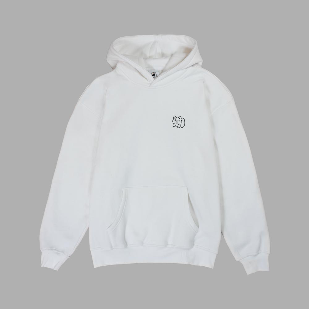 White Dog Oversized Hoodie